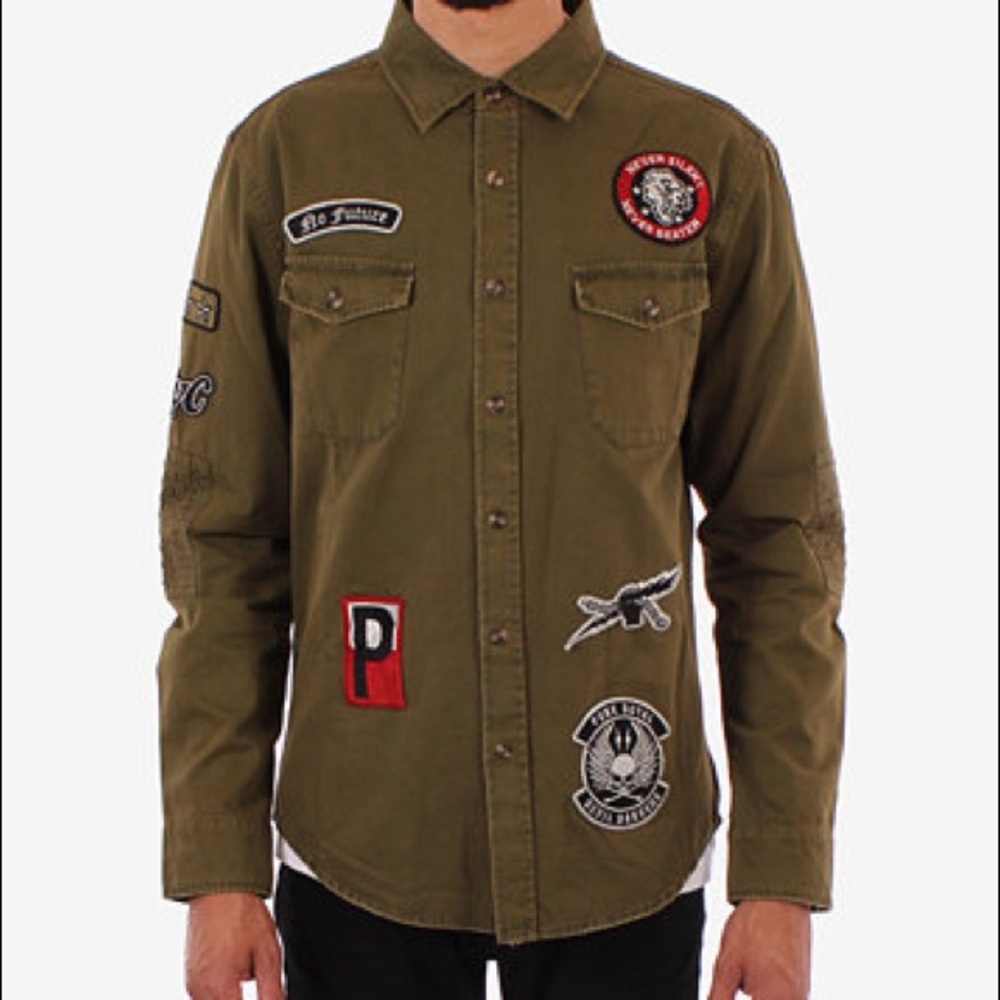 [Punk Royal] NWT Men’s Olive Green Button Down